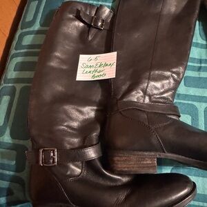 Sam Edelman Black Leather Heeled Boots